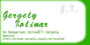 gergely kolimar business card